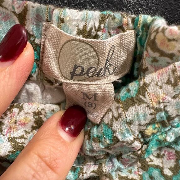 Peek Green Floral Bubble Hem Shorts, VGUC, Sz M (8) (8C) - Picture 5 of 5